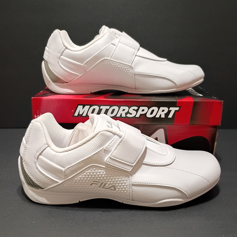 Fila Mach 7 Motorsport Inspired Men's White Metallic Silver Sneakers
